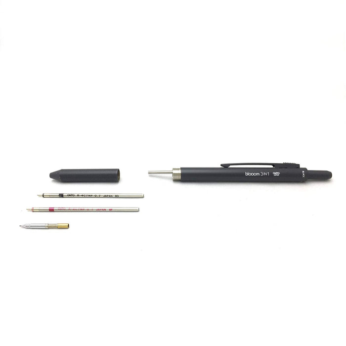 Ohto Bloom 3In1 White Multifunctional Pen - MF-25B3-WT Series-Kiichin - The #1 Place for Japanese Goods in Your Hand!