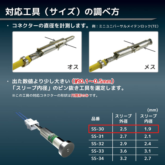 Engineer Brand SS-30 Connector Pin Removal Tool Φ2.5mm Tip Size-Kiichin - The #1 Place for Japanese Goods in Your Hand!