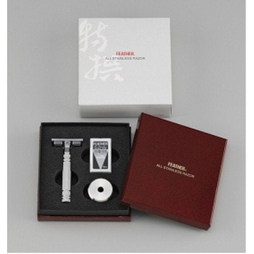 Feather Safety Razor - High Quality Stainless Steel Men's Razor with Stand and 2 Blades Made in Japan-Kiichin - The #1 Place for Japanese Goods in Your Hand!