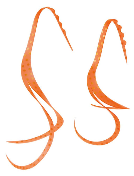 Gamakatsu Sakuragen Silicone Necktie Slit Curly #51 Orange Red Gold Spot-Kiichin - The #1 Place for Japanese Goods in Your Hand!