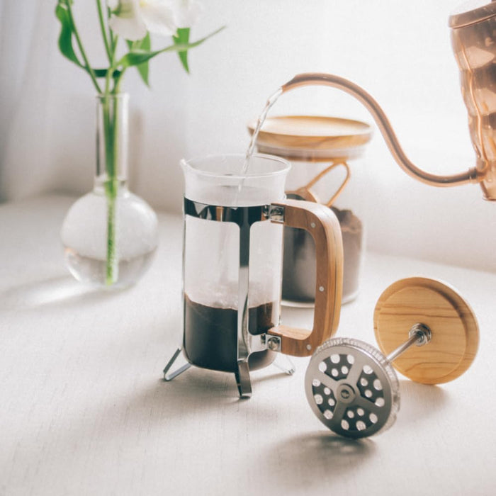 Hario Cafe Press 4-Cup French Press with Olive Wood and Heat Resistant Glass-Kiichin - The #1 Place for Japanese Goods in Your Hand!