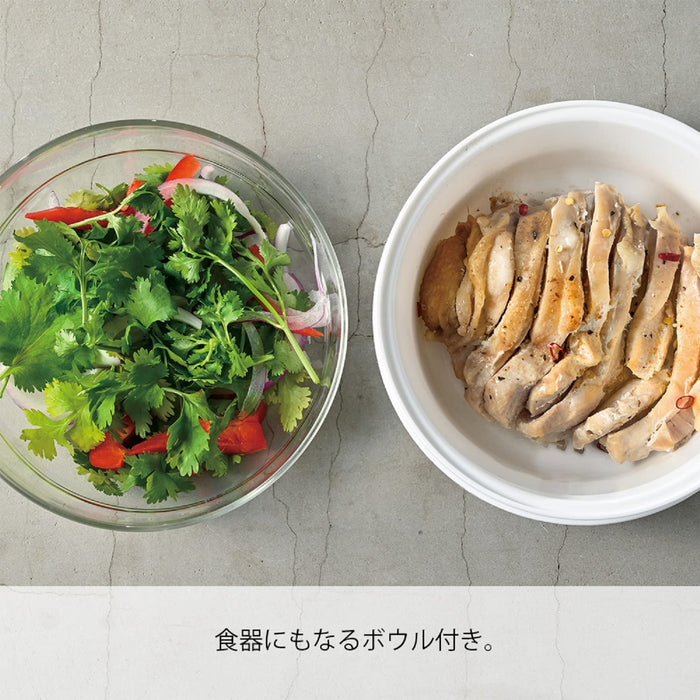 Hario Glass Microwave Steamer 1200Ml Easy Cooking White Made in Japan-Kiichin - The #1 Place for Japanese Goods in Your Hand!