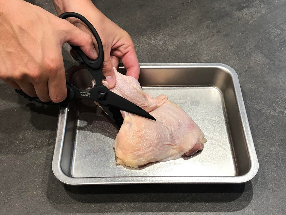Hasegawa Knives EL-210-BK Canary Kitchen Scissors in Elegant Black-Kiichin - The #1 Place for Japanese Goods in Your Hand!