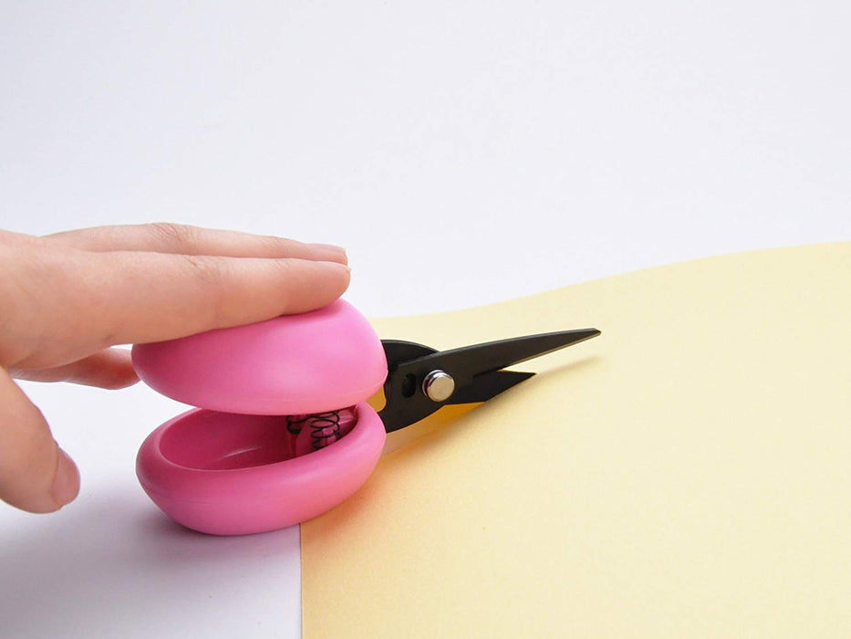 Hasegawa Knives Harac Scissors Casta Pink with Cover - Compact D4.5xH6cm Size-Kiichin - The #1 Place for Japanese Goods in Your Hand!