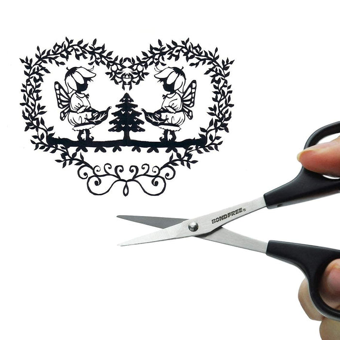 Hasegawa Knives DSB-100 Extra Fine Design Black Bond-Free Scissors-Kiichin - The #1 Place for Japanese Goods in Your Hand!