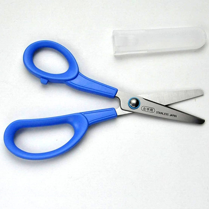Hasegawa Knives Safety Scissors for Children Left Hand Round Tip C-150L Blue 15cm Total Length-Kiichin - The #1 Place for Japanese Goods in Your Hand!
