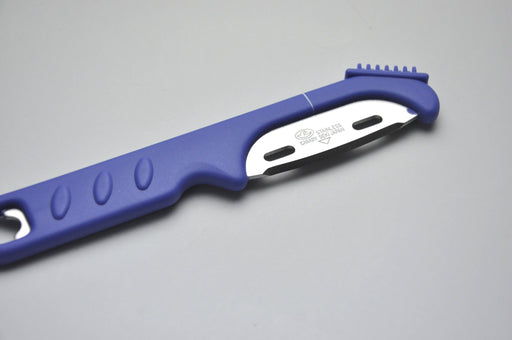 Hasegawa Knives BS-2500H Blue Scissors with Label Scraper Feature-Kiichin - The #1 Place for Japanese Goods in Your Hand!