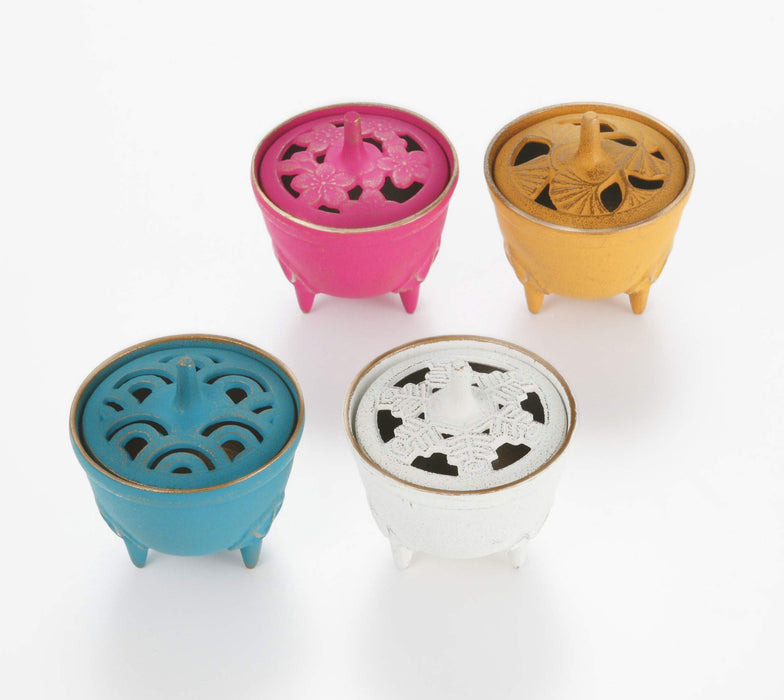 Iwachu Nami Gold Turkish Blue Incense Burner Φ8.5×H9 Nambu Ironware 29212-Kiichin - The #1 Place for Japanese Goods in Your Hand!