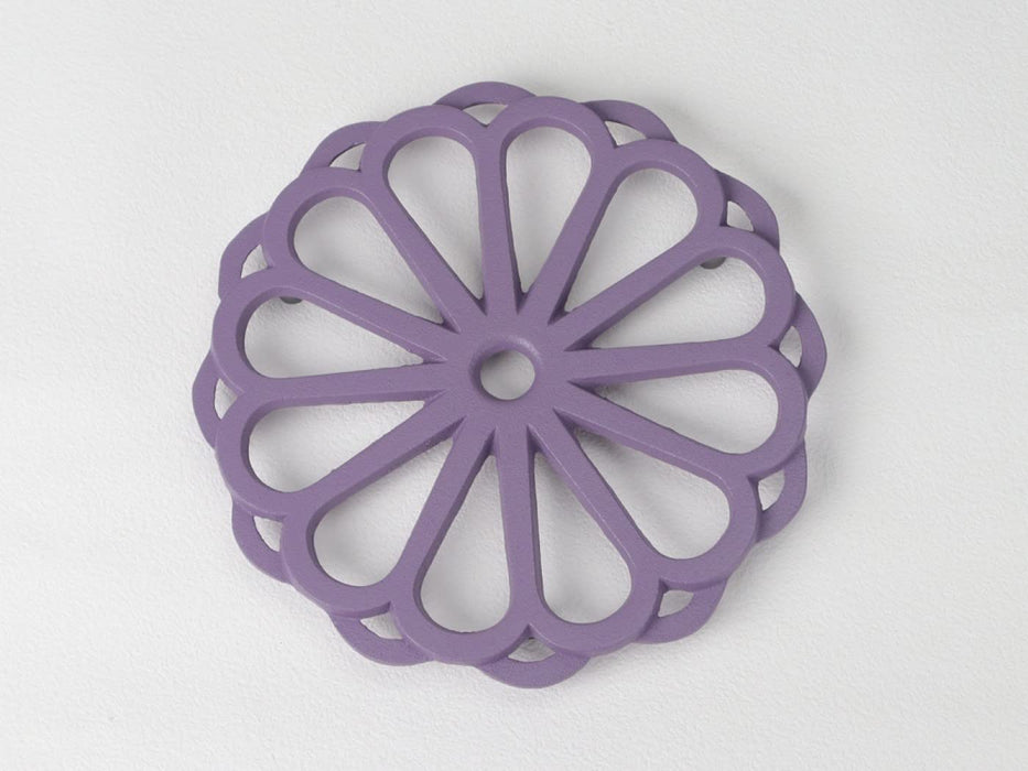 Iwachu Chrysanthemum Lavender Kettle Base Small 17.5cm Nambu Ironware-Kiichin - The #1 Place for Japanese Goods in Your Hand!