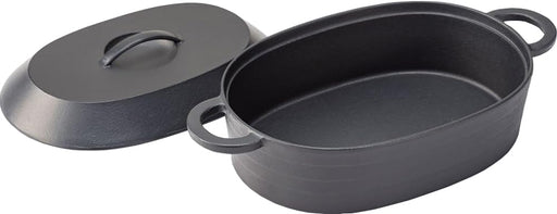 Iwachu Pro Arte Oval Pot Black Finish Induction Nambu Ironware 60002-Kiichin - The #1 Place for Japanese Goods in Your Hand!
