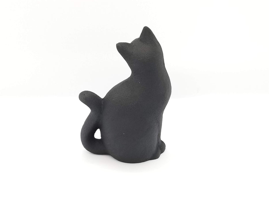 Iwachu Long-Tailed Cat Paperweight Black 5x3.5x7.5cm Nambu Ironware 30501-Kiichin - The #1 Place for Japanese Goods in Your Hand!