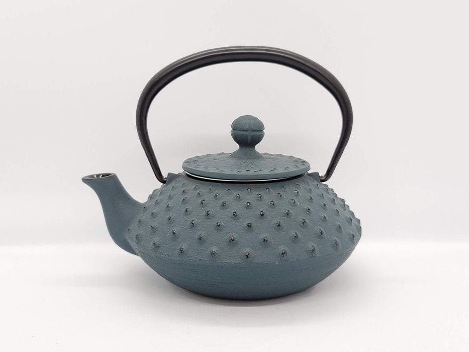 Iwachu Teapot Flat Arare Damman Blue 0.35L Enameled Nambu Ironware-Kiichin - The #1 Place for Japanese Goods in Your Hand!