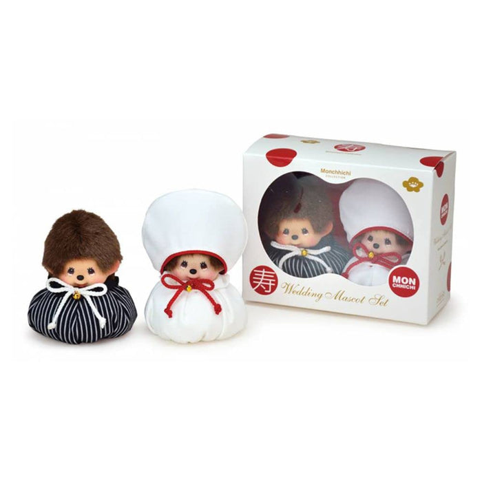 Sekiguchi Monchhichi Wedding Mascot Set Japanese Style Plush Toy 17cm Height-Kiichin - The #1 Place for Japanese Goods in Your Hand!