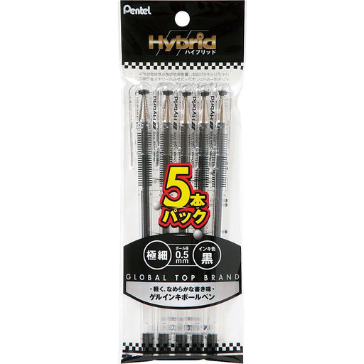 Pentel Hybrid Xk105Ga5 Ballpoint Pen 5 Pack - Black Ink-Kiichin - The #1 Place for Japanese Goods in Your Hand!