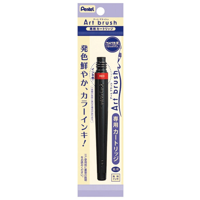 Pentel XFR-102 Red Art Brush Pen Set of 10 - Brush Pen Cartridges by Pentel-Kiichin - The #1 Place for Japanese Goods in Your Hand!