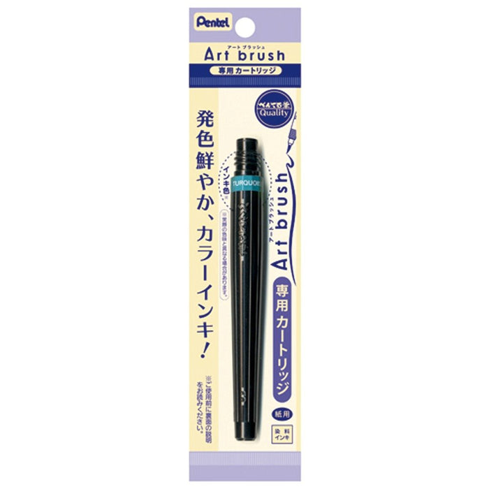 Pentel Art Brush XFR-114 Set - Turquoise Brush Pen Cartridge Pack of 10-Kiichin - The #1 Place for Japanese Goods in Your Hand!