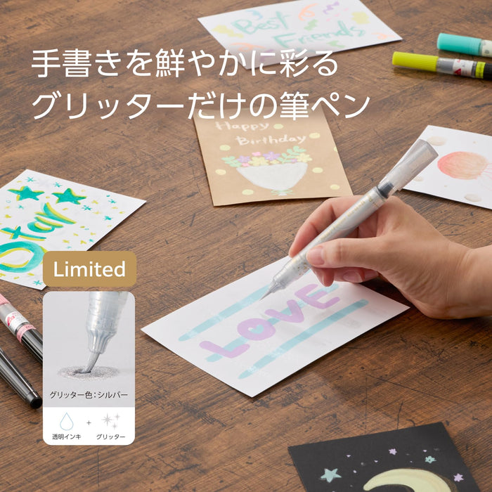 Pentel Star Flake Silver Color Brush Pen XGFHLM-SZ - Premium Art Tool