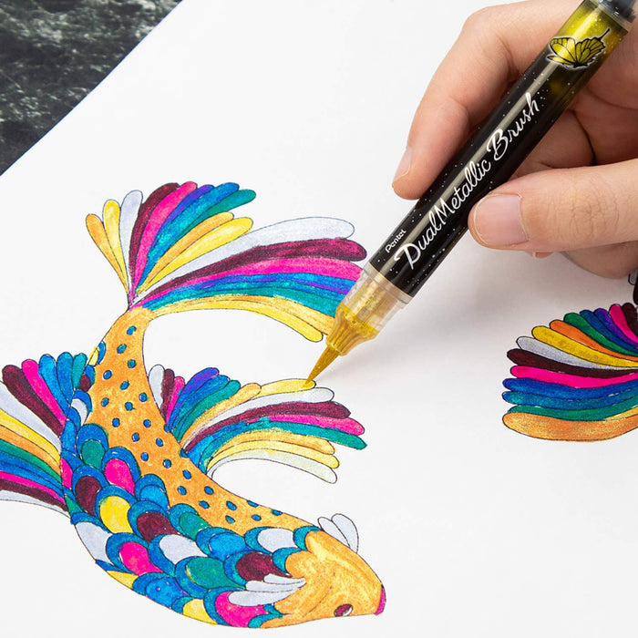 Pentel Dual Metallic Blush Gold Premium Xgfh-Dx Quality Writing Pen-Kiichin - The #1 Place for Japanese Goods in Your Hand!