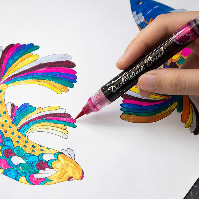 Pentel Metallic Blush Pink and Pink Dual Pen Xgfh-Dp - Enhance Writing Experience-Kiichin - The #1 Place for Japanese Goods in Your Hand!