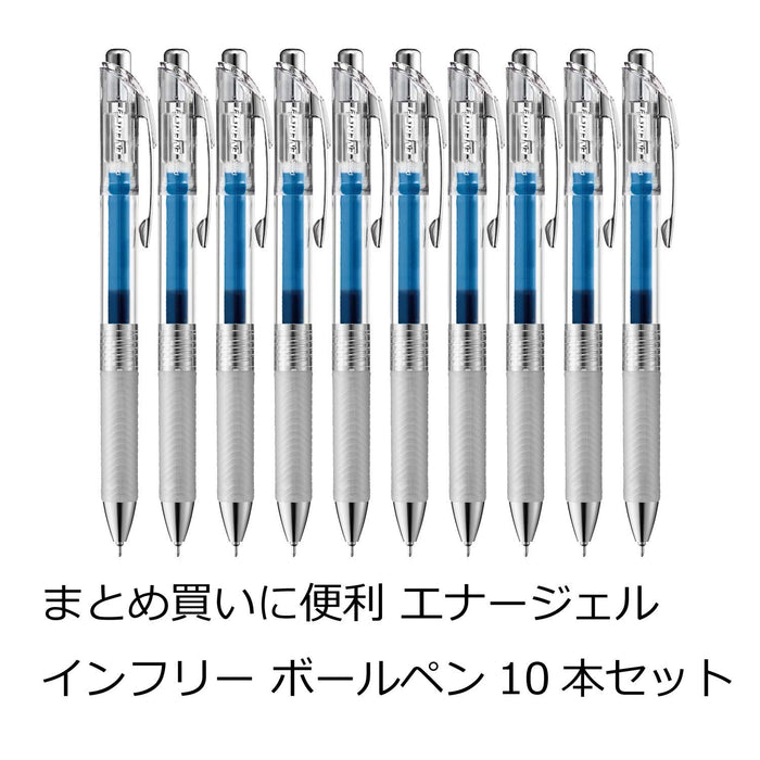 Pentel Energel Blue Gel Ink Ballpoint Pen 0.5 Tip Pack of 10-Kiichin - The #1 Place for Japanese Goods in Your Hand!
