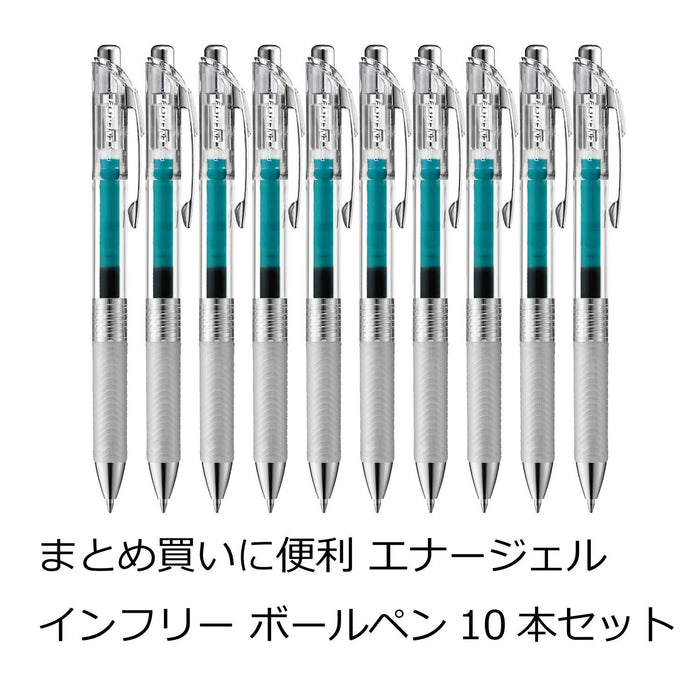 Pentel Energel Infree 0.7 Gel Ink Ballpoint Pen Turquoise Blue 10 Pack-Kiichin - The #1 Place for Japanese Goods in Your Hand!