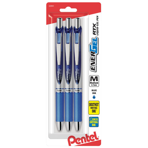 Pentel Energel 0.7 Knock Type Blue Pens Set of 3 - BL77-C-Kiichin - The #1 Place for Japanese Goods in Your Hand!