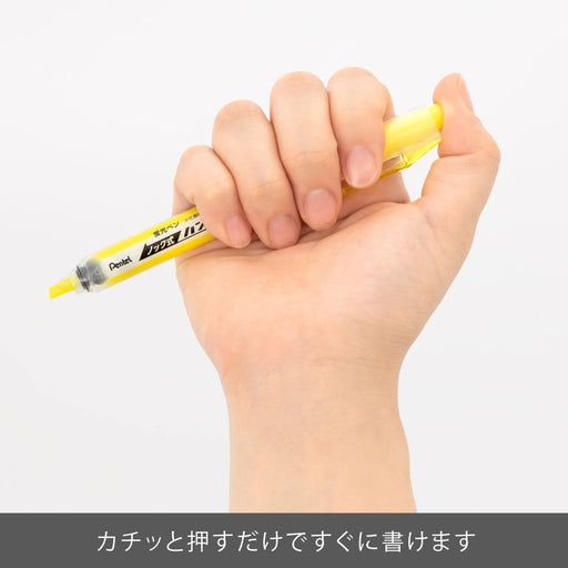 Pentel Yellow Handy Line S Knock Type Highlighter Set of 10-Kiichin - The #1 Place for Japanese Goods in Your Hand!