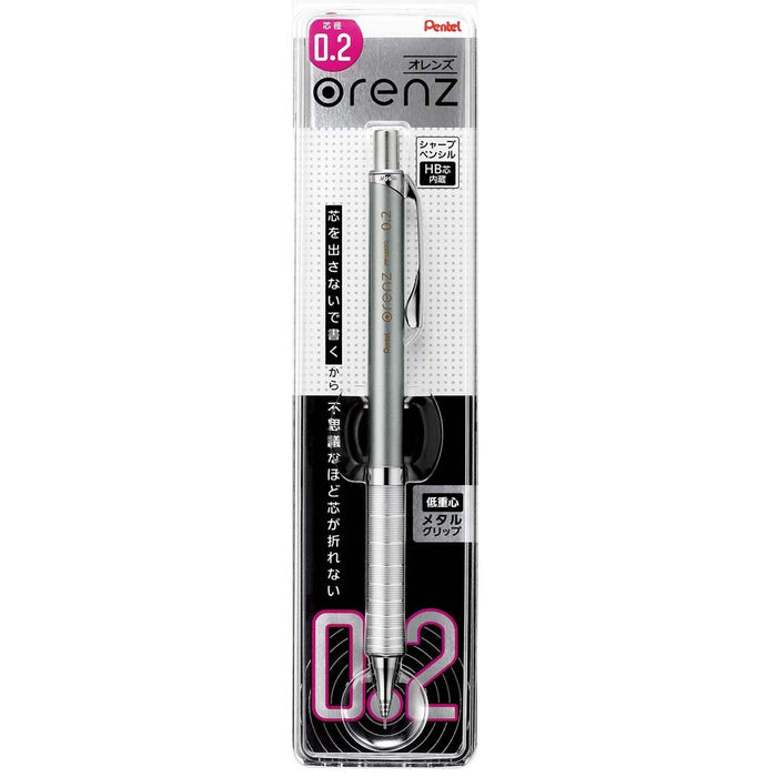 Pentel Silver Orens Metal Grip Mechanical Pencil XPP1002G-Z 0.2 Lead Size-Kiichin - The #1 Place for Japanese Goods in Your Hand!