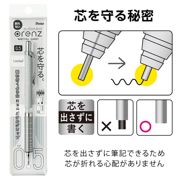 Pentel Simple Days Mechanical Pencil 0.5mm Gray - Orens XPP1005G2-CMN-Kiichin - The #1 Place for Japanese Goods in Your Hand!