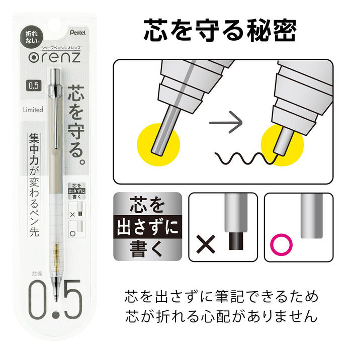 Pentel Orens Simple Days Mechanical Pencil 0.5mm Grey - XPP505-CMWN-Kiichin - The #1 Place for Japanese Goods in Your Hand!