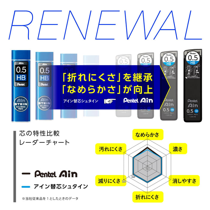 Pentel Ein Stein 0.7 B Mechanical Pencil Refill C277-B Pack of 10 Pieces-Kiichin - The #1 Place for Japanese Goods in Your Hand!