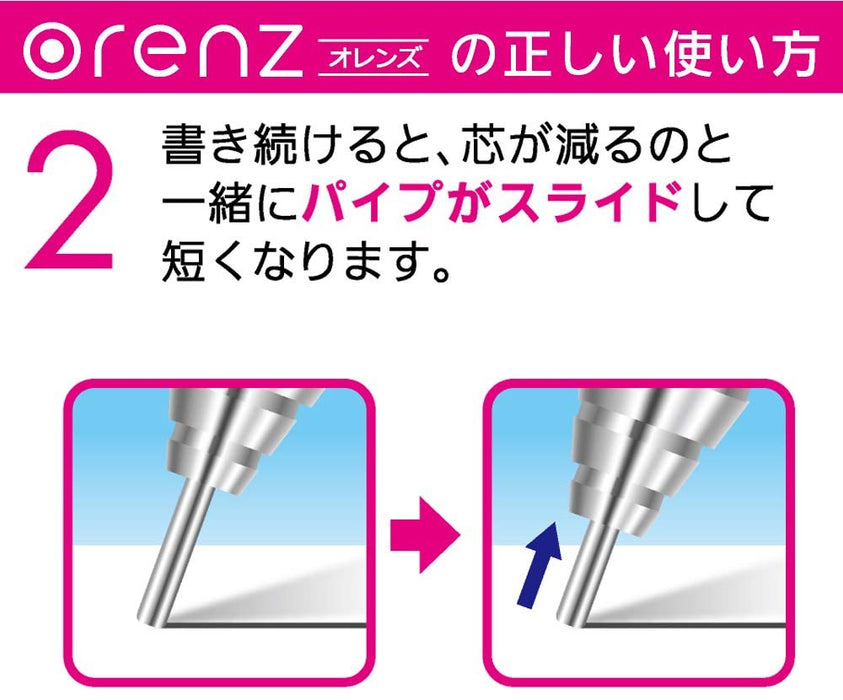 Pentel Orenz Rubber Grip Mechanical Pencil White Shaft 0.2mm - XPP602G-W-Kiichin - The #1 Place for Japanese Goods in Your Hand!