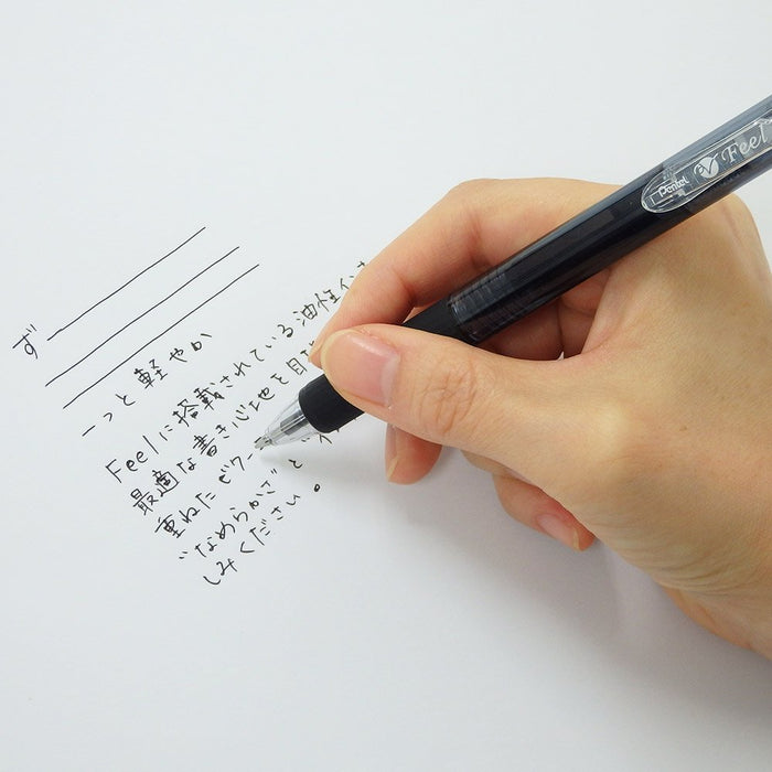 Pentel 0.7mm Clear Black Oil-Based Ballpoint Pen Pack of 5 - Feel Xbxb117-A5-Kiichin - The #1 Place for Japanese Goods in Your Hand!