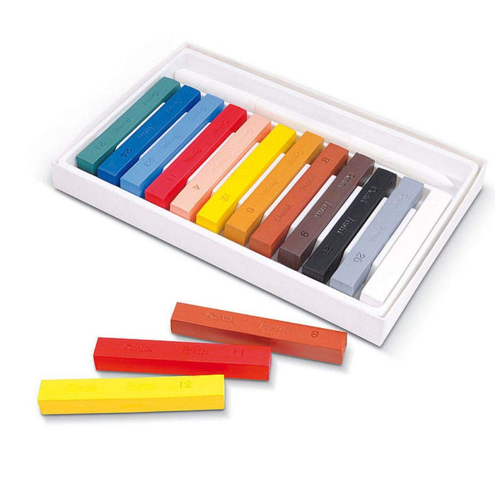 Pentel Pastel GA-12AD Set - 12 Vibrant Colors with Blurring Brush-Kiichin - The #1 Place for Japanese Goods in Your Hand!