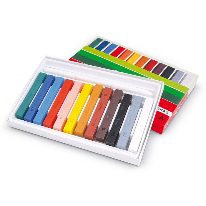 Pentel Pastel GA-12AD Set - 12 Vibrant Colors with Blurring Brush-Kiichin - The #1 Place for Japanese Goods in Your Hand!