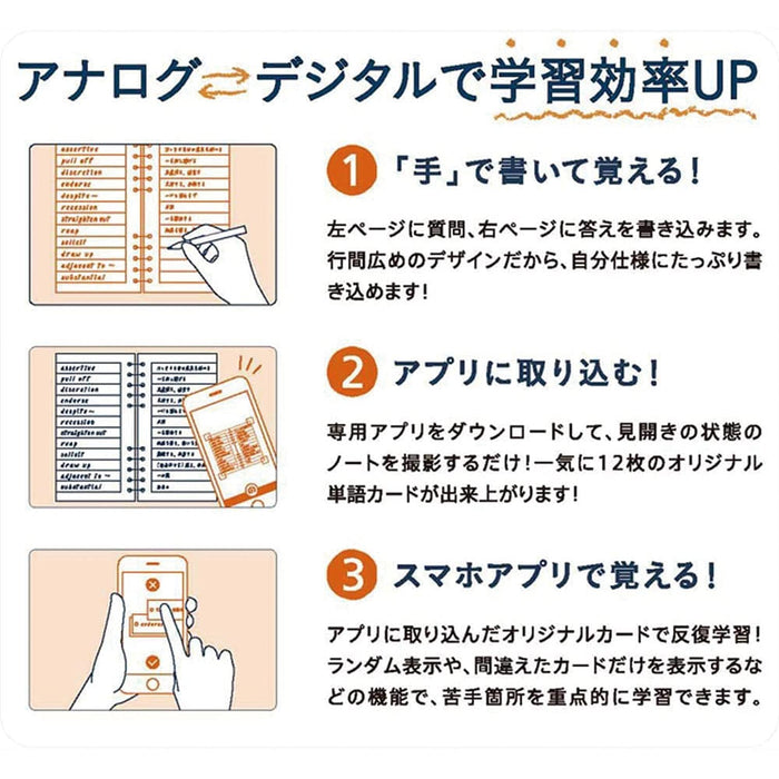 Pentel Smart Smatan Vocabulary Notebook 12-Line Rose - Sms3-P Series-Kiichin - The #1 Place for Japanese Goods in Your Hand!