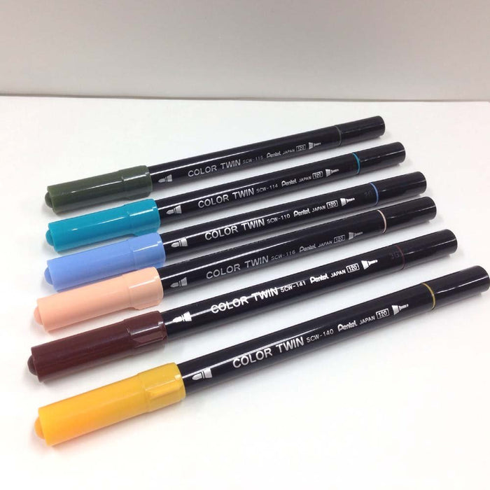 Pentel 18-Color Set Water-Based Twin Pen - SCW-18 Series-Kiichin - The #1 Place for Japanese Goods in Your Hand!