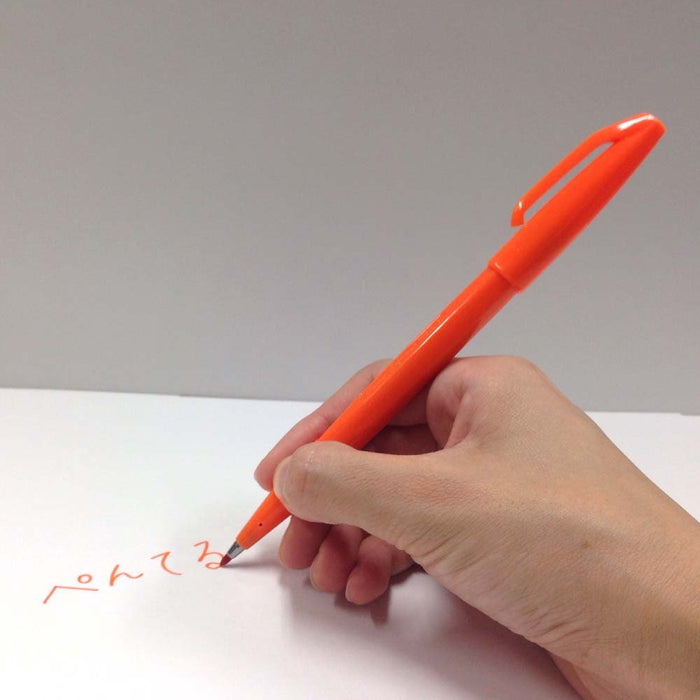 Pentel Orange Signature Pen S520-Fd Water-Based Set of 10-Kiichin - The #1 Place for Japanese Goods in Your Hand!
