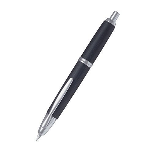 Pilot Medium Capless Black Fountain Pen with Wooden Shaft-Kiichin - The #1 Place for Japanese Goods in Your Hand!