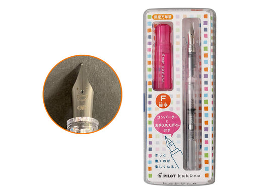 Pilot Kakuno Extra Fine Font Limited Edition Transparent Pink Fountain Pen-Kiichin - The #1 Place for Japanese Goods in Your Hand!
