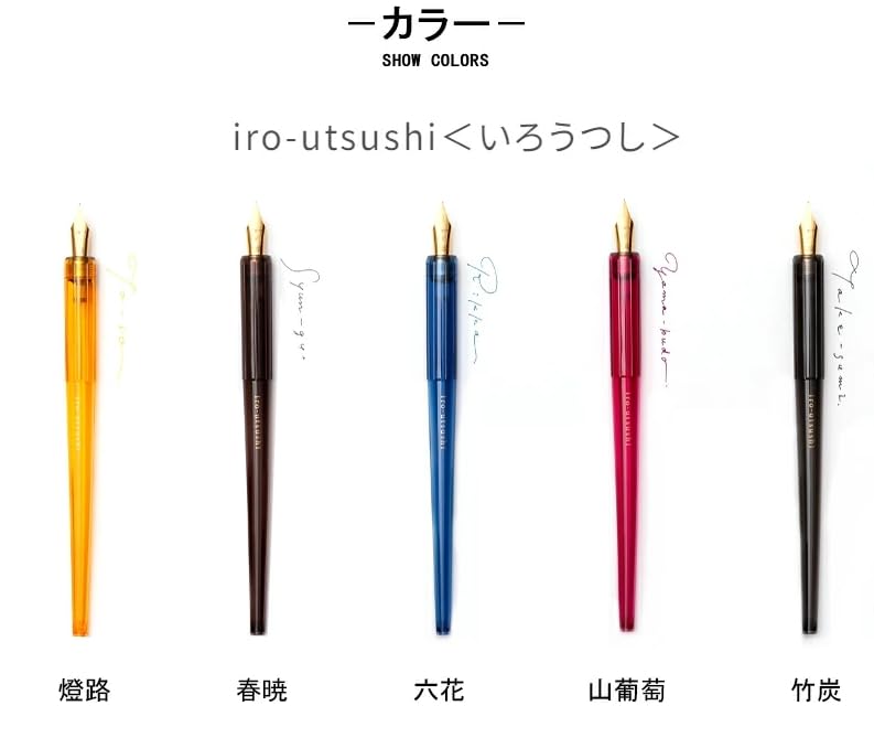 Pilot Iro-Utsusi Fountain Pen Bamboo Charcoal Medium Nib Dip Pen