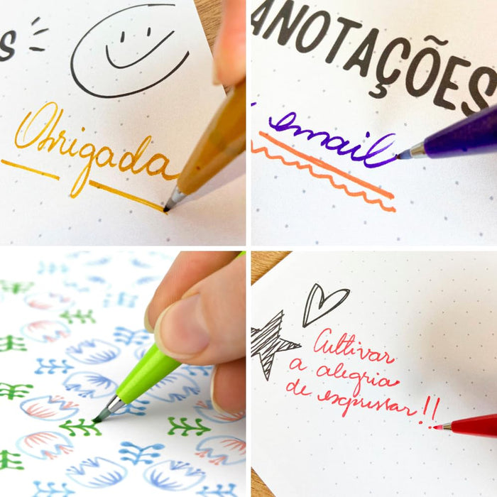 Pentel Brush Touch Felt Pen Burgundy Stationery Ses 15 Cb 2 Set-Kiichin - The #1 Place for Japanese Goods in Your Hand!