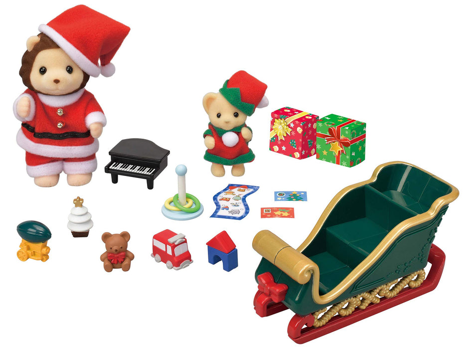 Epoch Sylvanian Families Seasonal Lion Santa Christmas Set SE-206 Certified Toy Dollhouse For Ages 3+-Kiichin - The #1 Place for Japanese Goods in Your Hand!