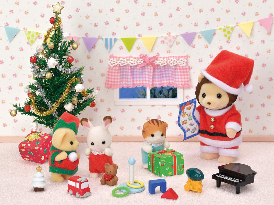Epoch Sylvanian Families Seasonal Lion Santa Christmas Set SE-206 Certified Toy Dollhouse For Ages 3+-Kiichin - The #1 Place for Japanese Goods in Your Hand!