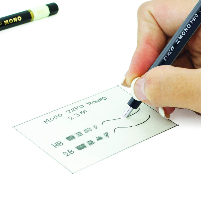Tombow Mono Zero Round Pencil Holder Eraser EH-KUR11 Black-Kiichin - The #1 Place for Japanese Goods in Your Hand!