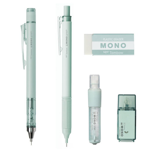 Tombow Mono Mineral 0.5mm Mechanical Pencil Set - Sorbet Blue with Eraser & Correction Tape-Kiichin - The #1 Place for Japanese Goods in Your Hand!