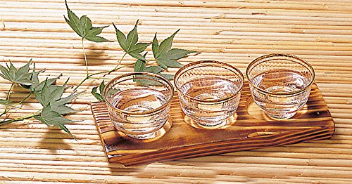 Yamaco Sake Tasting Tray Burnt Cedar Finish Model 16228-Kiichin - The #1 Place for Japanese Goods in Your Hand!