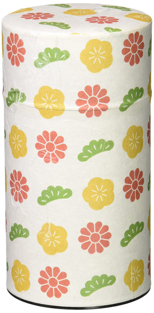 Yamaco Tea Canister L Pokkan Paper Flower Design Made in Japan 899999-Kiichin - The #1 Place for Japanese Goods in Your Hand!