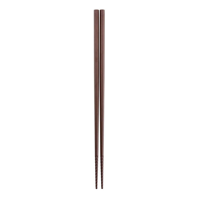 Akebono Hexagonal Tornado Line Brown Chopsticks - Premium Quality Serving Utensils-Kiichin - The #1 Place for Japanese Goods in Your Hand!