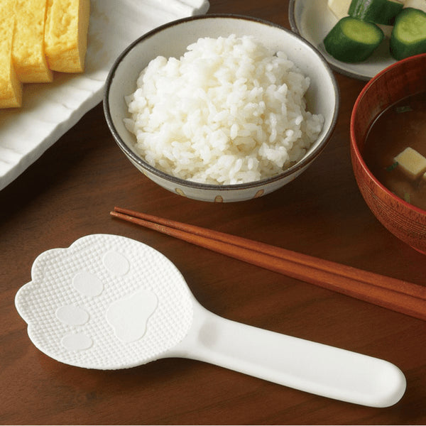 Akebono Non-Stick Kitty Cat Paw Shamoji Rice Spatula - Yellow (19.2cm)-Kiichin - The #1 Place for Japanese Goods in Your Hand!